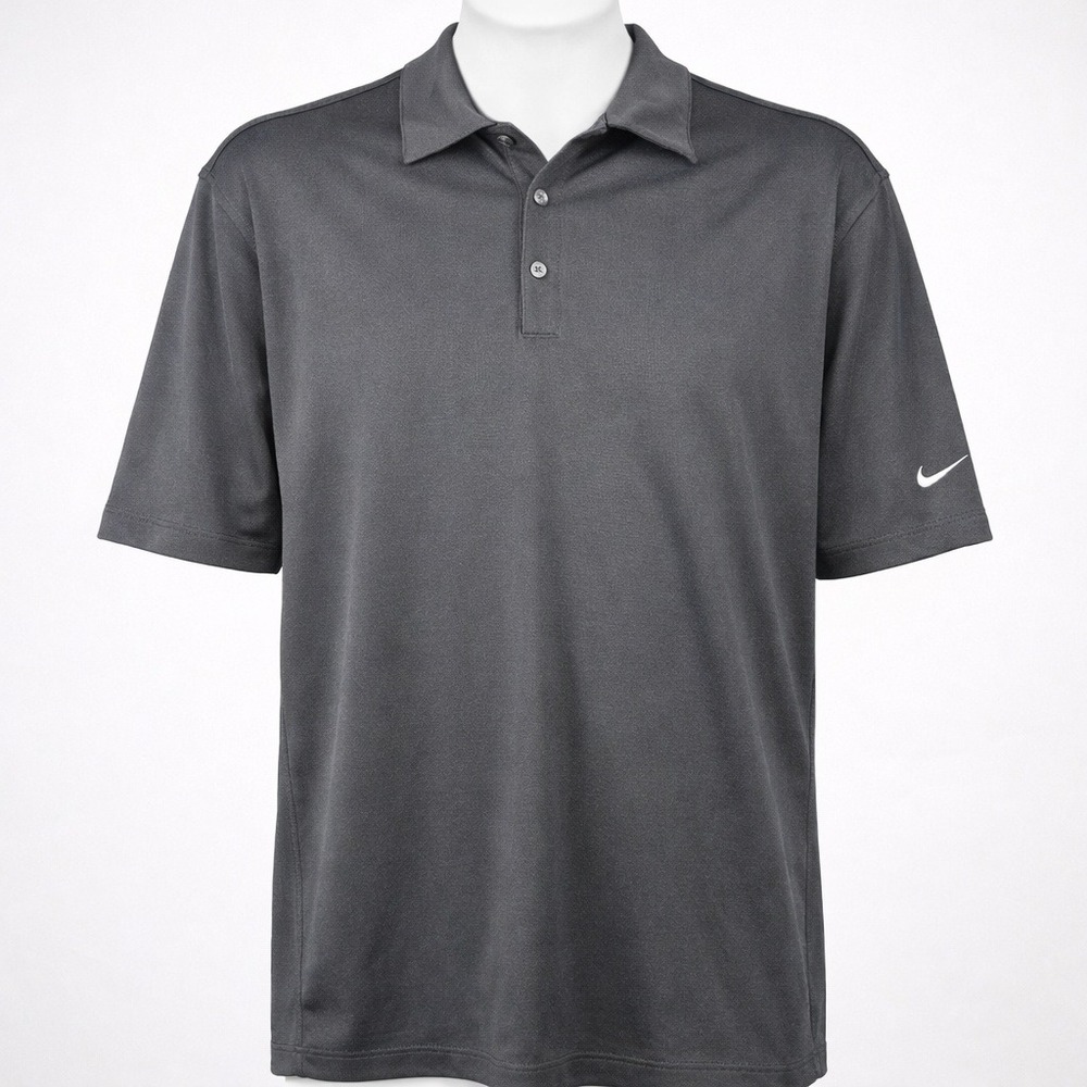 Nike Golf Mens Dri-FIT Polo Shirt Size XL Gray Short Sleeve Performance Logo